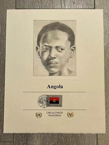 Angola Flag Stamps Official UNICEF Proof Edition of First Day of Issue, '86 - Picture 1 of 1
