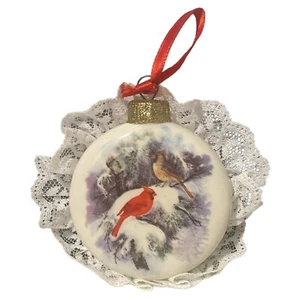 Cardenal Adorno Navidad Tradicional Árbol Decoración Pájaro Rojo Cerámica Imán - Imagen 1 de 2