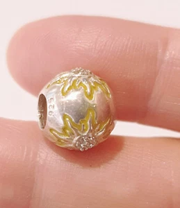 Solid 925 Karen Hill Tribe Silver Bead Fit Bracelet / Necklace Flower Thai - Picture 1 of 4