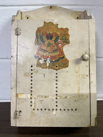 Antique Vintage Wood Medicine Cabinet Wall Chest Albion Manufacturing Co Cover