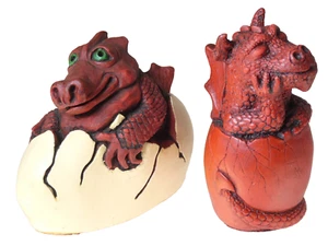 x2 Welsh Red Dragon Vintage Resin Snowdonia Craft Centre - Picture 1 of 8
