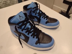 Size 10 - Air Jordan 1 Mid University Blue Black - Picture 1 of 8