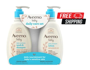 Aveeno Baby Daily Care Gift Set with Oat Extract & Prebiotic Oat 2 Pack - Picture 1 of 9