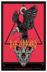 Def Leppard Chile Concert Poster 11 X 17 Framed - Picture 1 of 2