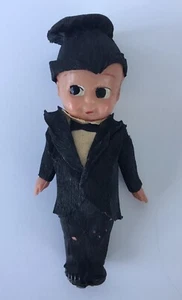 Antique 1920s Celluloid Wedding Cake Toppers Kewpie Doll GROOM Tuxedo Googly Eye - Picture 1 of 10