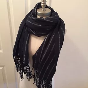 Bufanda Topshop de gran tamaño azul a rayas - Imagen 1 de 5