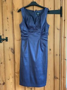 Adrianna Papell fitted sleeveless dress, Size 8, Bluey grey/navy with satin shee