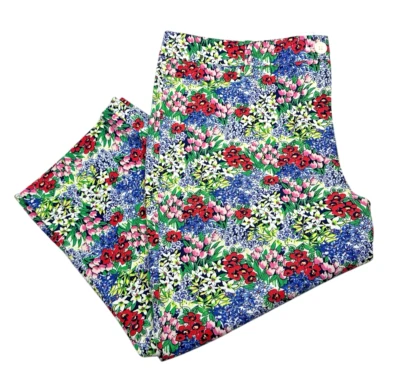 Pantalones cortos Talbots para mujer perfectos skimmer pierna ajustada, estampado floral, talla 14P Foto 1 de 4