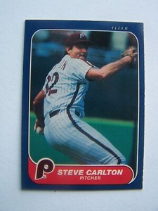 1986 FLEER STEVE CARLTON Philadelphia Phillies #435 Baseball Card SET BREAK