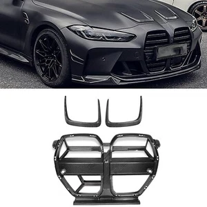Carbon Fiber Black Bumper Hood Mesh Grille For BMW G80 M3 G82 G83 M4 21-23 - Picture 1 of 10