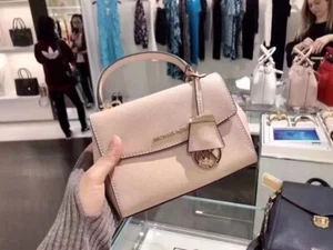 NWT MICHAEL KORS XS Ava leather women's top handle crossbody Soft Pink - Picture 1 of 10