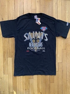 Vintage New Orleans Saints Shirt Mens XL Black Striped Trench NFL Football NFC - Picture 1 of 7