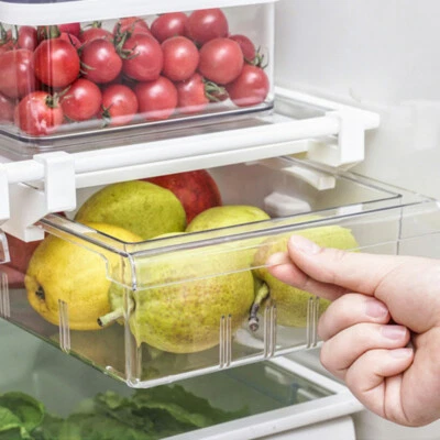 Fridge Drawer Storage Box Kitchen Refrigerator Freezer Slide Organizer Rack - Image 1 of 4