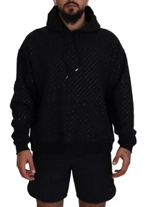 DSQUARED2 Sweater Black Cotton Hooded Printed Men Pullover IT48/US38/M 1250usd - Picture 1 of 11