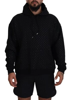 DSQUARED2 Sweater Black Cotton Hooded Printed Men Pullover IT48/US38/M 1250usd - Image 1 of 4