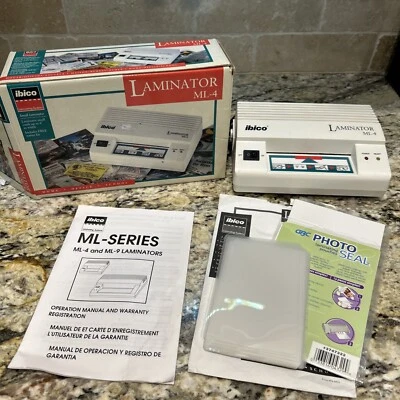 Ibico Laminator ML-4 Single Heat Setting 4” Home/Office  w/Accessories Pouches - Image 1 of 4