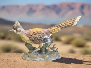 Josef Originals Desert Colored Roadrunner with Cactus Vintage Porcelain Figurine - Picture 1 of 7