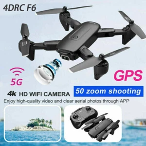 4DRC F6 RC Drone GPS WIF FPV 4K Dual HD Camera Selfie Quadcopter Smart Follow - Picture 1 of 20
