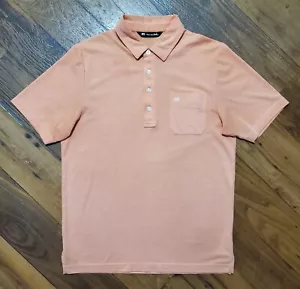Camisa polo de golf Travis Mathew para hombre pequeña lisa salmón manga corta usada en excelente estado - Imagen 1 de 4