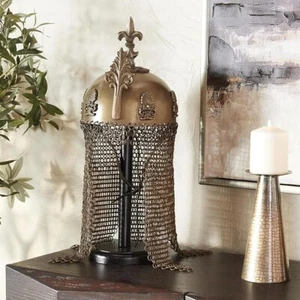 Golden Chain Mail Indian Traditional King Helmet | Indian Styled Soldier Warrior - Picture 1 of 13