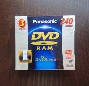 Panasonic DVD Ram 240Min Double Sided CPRM Ready LM-AD240LE3 3 Pack 9.4GB SEALED - Picture 1 of 13