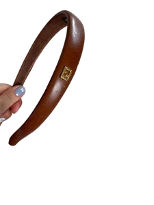 Fendi Stirnband FF Logo Platte braun Leder Damen Mode Haarschmuck ohne Karton - Bild 1 von 7