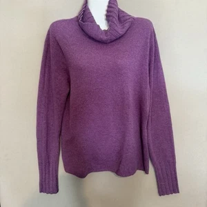 Tweeds 100% 2-Ply Cashmere Sweater Extra Large Purple Women Turtle Neck Preppy - Picture 1 of 7