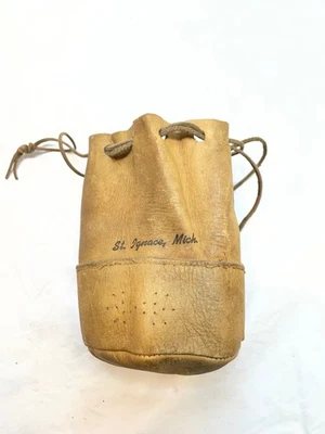 Bolso de colección con cordón de cuero suave bolso de mármol St Ignace Michigan Foto 1 de 4