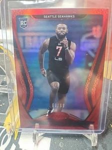 2020 CERTIFIED ROOKIES MIRROR RED 89/99 JORDYN BROOKS #147 SEATTLE SEAHAWKS - Picture 1 of 3