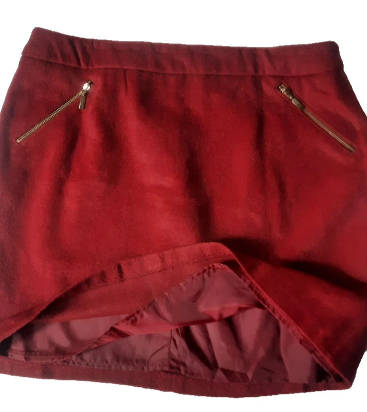 George Womens Fleece Skirt    SIZE 14   Brushed Burgundy Fleece Mini Skirt Lined - Image 1 of 4