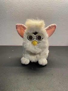 Vtg 1998 Snowball White Furby with Pink Ears and Brown Eyes Tested Not Working - Picture 1 of 5