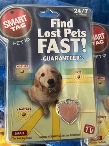 As Seen on TV! Find Lost Pets Fast! Smart Tag Small Heart Pet ID eAlert Service  - Picture 1 of 6