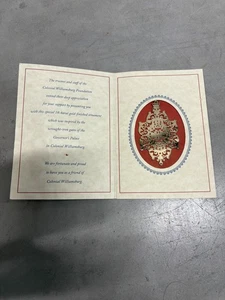 Colonial Williamsburg Foundation 18 Karat Gold Finished Christmas Ornament@ - Bild 1 von 6