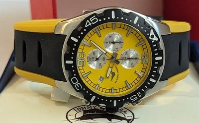 Reloj de buceo Tommy Bahama Relax RLX1005 Beach Cruiser esfera amarilla 10 ATM funciona Foto 1 de 4