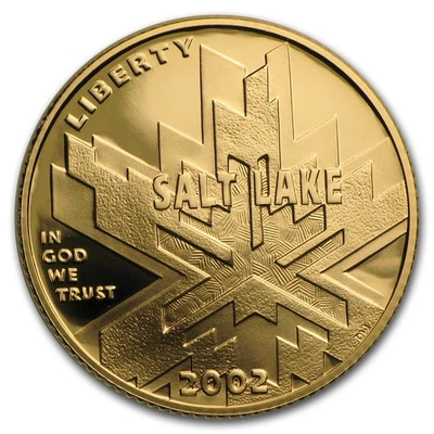 2002-W Gold $5 Commem Olympic Winter Games Proof (w/Box & COA) - Image 1 of 3