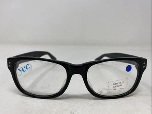 YCC HANDMADE D3465 01 COL.BL-S 53-16-145 Black Full Rim Eyeglasses Frame HQ28 - Picture 1 of 8