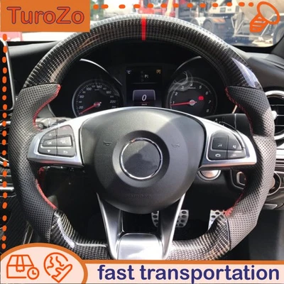 Carbon Fiber Steering Wheel For Mercedes-Benz AMG GT C43 C63 E63 S65 W205 2016+ - Image 1 of 4