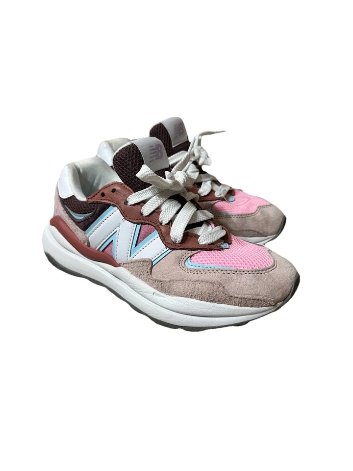 New Balance 57/40 Women’s Size 8 Pink Brown Suede Mesh Sneakers Retro Lifestyle - Image 1 of 4