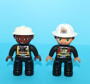 Lego Duplo 2 Firefighter Fire Man Figures - Picture 1 of 7