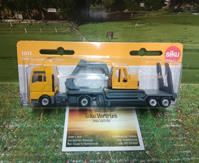 Siku Art.Nr.: 1611 - Tieflader mit Bagger,neu in OVP, Siku Blister - Bild 1 von 4