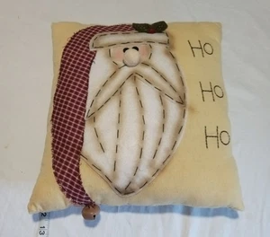 Vintage Santa Claus Ho Ho Ho With Bell Small Couch Pillow - Picture 1 of 4