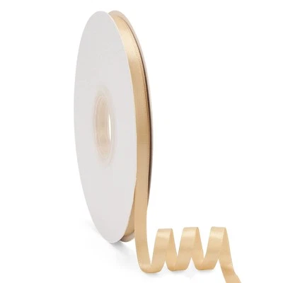 3/8" x 50Yds Gold Double Faced Satin RibbonHigh Density Solid Color RibbonGre... - Image 1 of 4