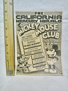 FOX CALIFORNIA THEATRE 1935 MICKEY MOUSE MATINEE AÑOS 30 SÁBADO VINTAGE ANTIGUO - Imagen 1 de 2