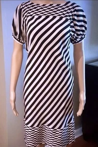 Vestido Fendi de seda a rayas blanco y negro TALLA IT 42 UK 10 - Imagen 1 de 10