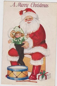 A Merry Christmas Santa Claus Toys Embossed Postcard - Picture 1 of 1