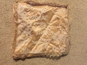 ANTIQUE Vintage  LACE LINGERIE HANKY HOLDER WEDDING OLD  - Picture 1 of 7