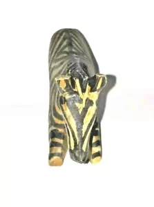 Cebra africana, tallada/pintada a mano, madera, animales salvajes estatuilla servilleteros anillos - Imagen 1 de 12