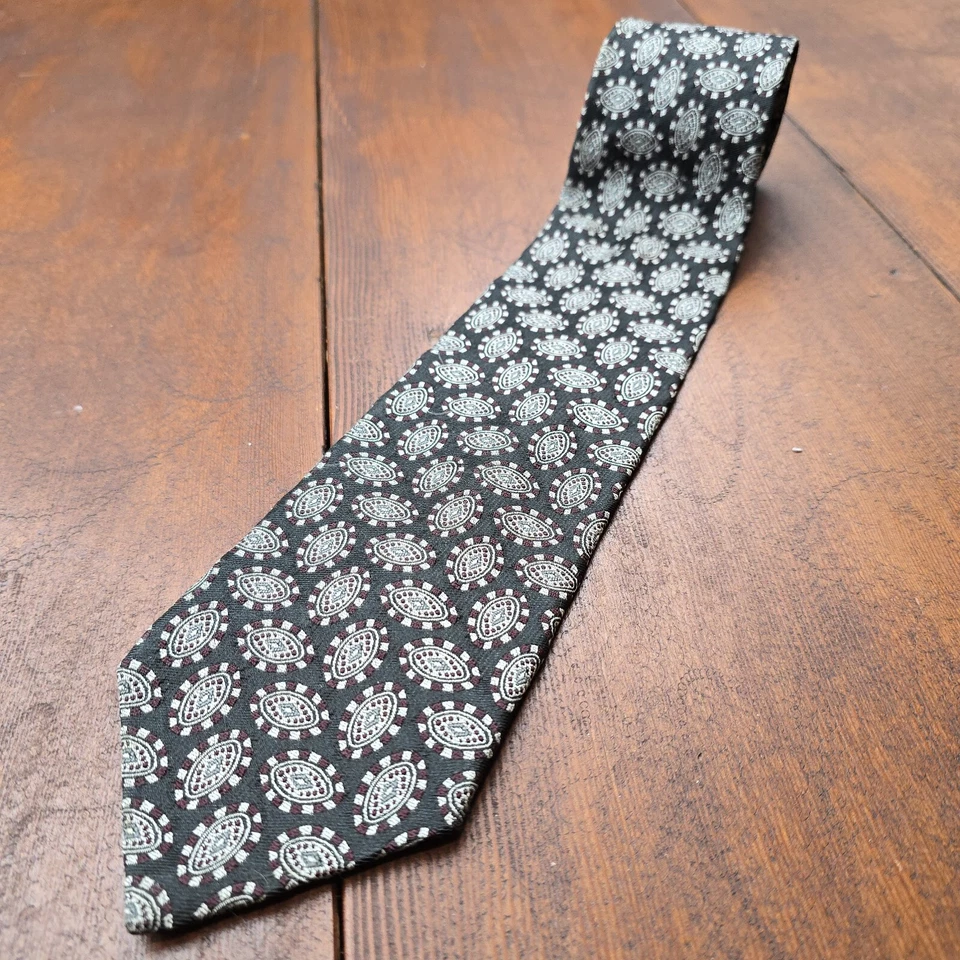 Corbata de seda vintage Ferrell Reed Nordstrom, tejida en Inglaterra, 100 % seda - geométrica Foto 1 de 4