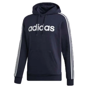 Adidas Mens 3 Stripes Essentials Hoodie Pullover Fleece Hoody Top Size S - Picture 1 of 5