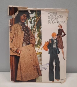 Vogue Americana 1163 ~ Oscar De La Renta ~ blusa pantaloni giacca gonna ~ taglia 12 - Foto 1 di 13